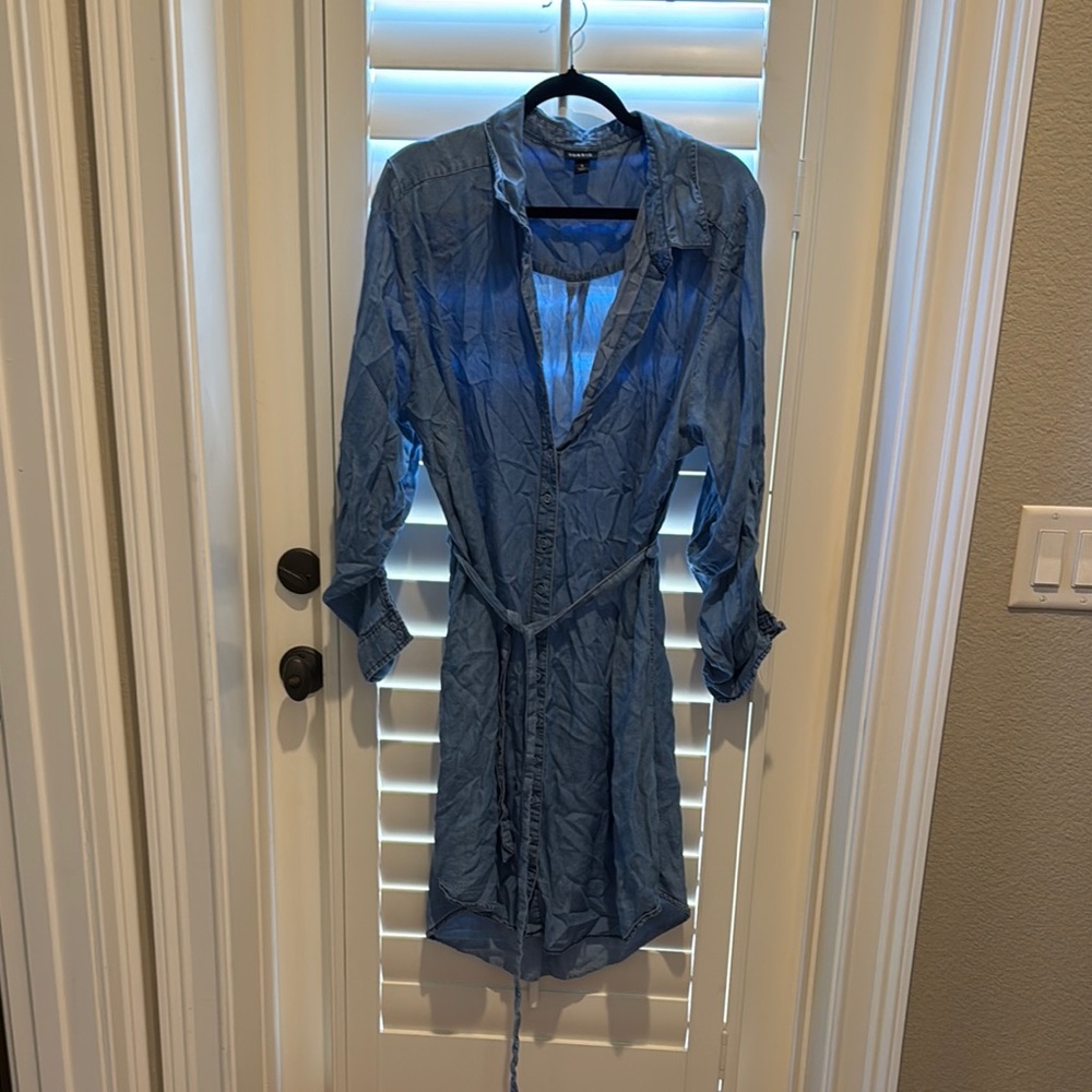Torrid Chambray Dress with Tie - Size 3